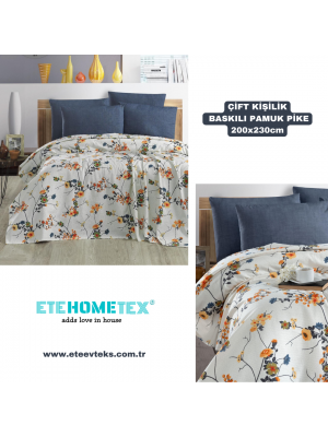 ETEHOMETEX ÇİFT KİŞİLİK BASKILI PAMUK PİKE ARLES 8696474231886